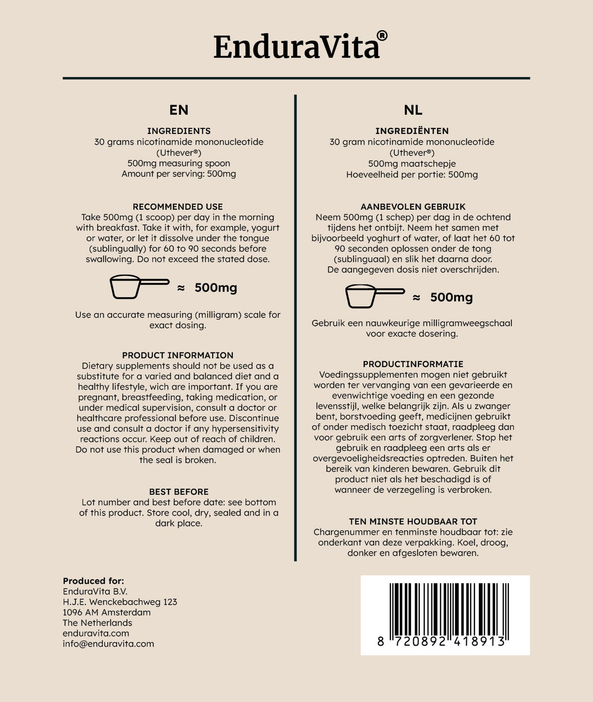 Poudre pure booster de NAD+ 30gr