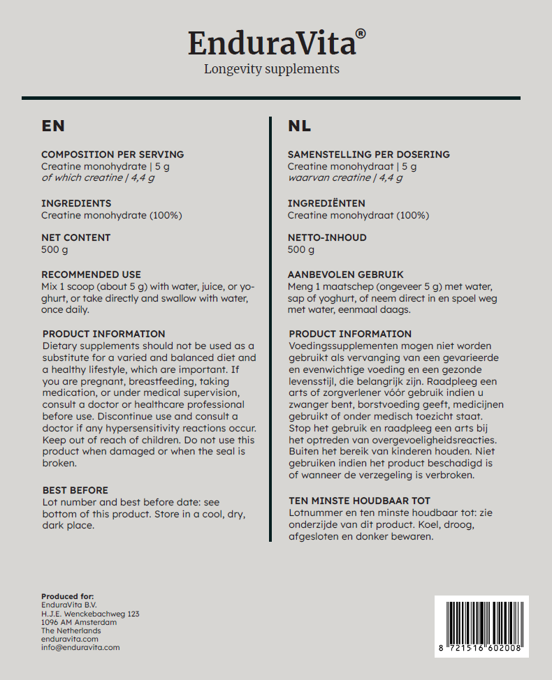 Poudre de créatine pure