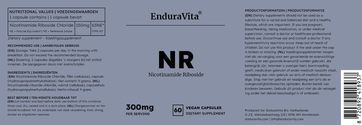 Nicotinamide Riboside supplement 60x150mg